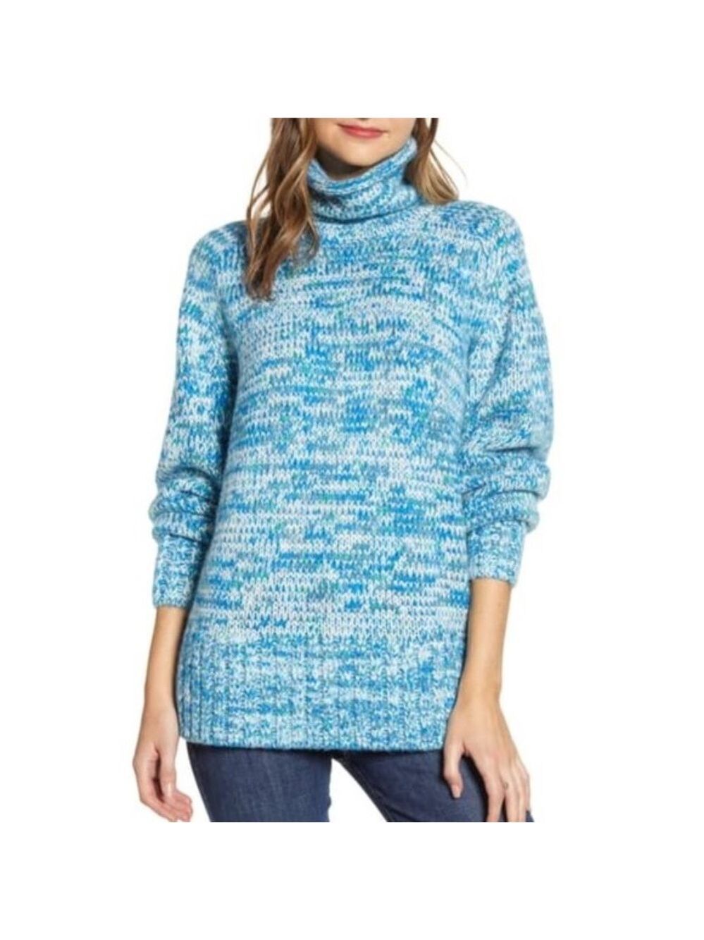 LOU & GREY Findley Space Dye Turtleneck Sweater